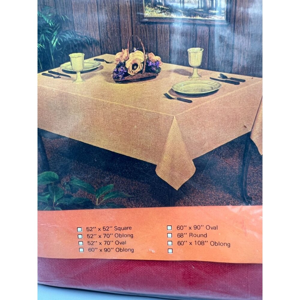 Vtg 60s Spectra Tablecloth Bold Red Elegant 60" X 86" Perma Press Easy Care - Picture 6 of 6